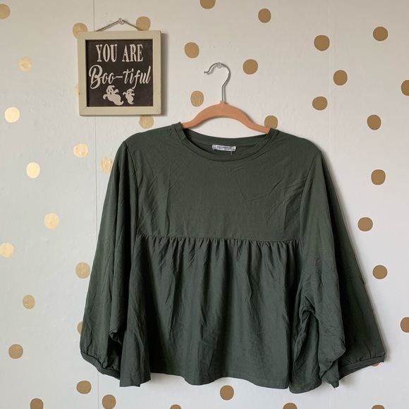 Zara Tops - NWT Zara Babydoll Long Sleeve Top